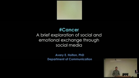 Thumbnail for #Cancer: A brief exploration of social and emotional exchange through social media