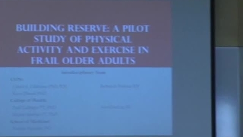Thumbnail for Building reserve: A pilot study of physical activity &amp; exercise in frail order adults