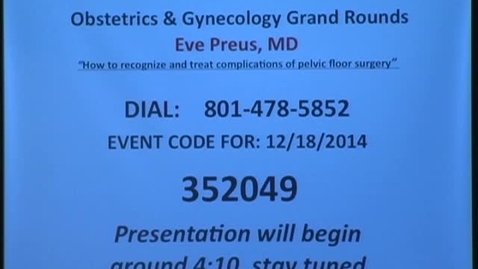 Thumbnail for Complications of pelvic floor surgery