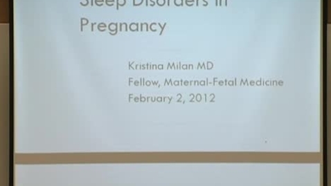 Thumbnail for Sleep Disorders in Pregnancy