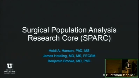 Thumbnail for 2/13/19 Surgical Population Analysis Research Core (SPARC): Harnessisng Data to Maximize The Quality Of Surgical Care