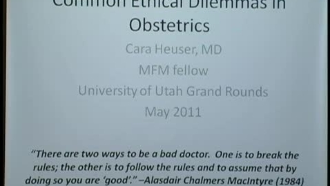 Thumbnail for Common ethical dilemmas in Obstetrics