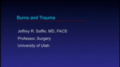 Thumbnail for Burns and Trauma June 26, 2009