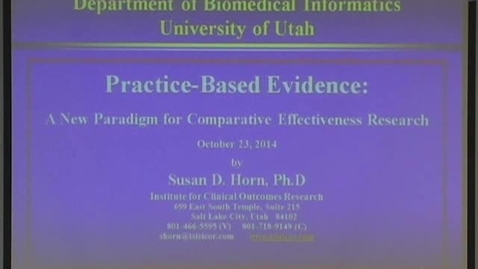 Thumbnail for Practice-Based Evidence: A New Paradigm for Comparative Effectiveness Research