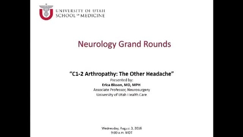 Thumbnail for C1-2 Arthropathy: The Other Headache