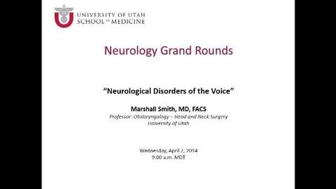 Thumbnail for Neurological Disorders of the Voice