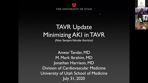 Thumbnail for TAVR update Minimizing AKI in TAVR