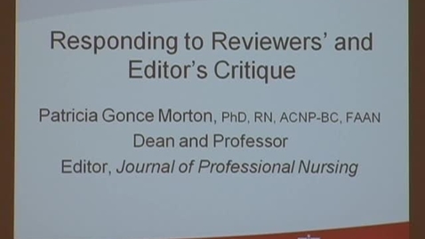 Thumbnail for Responding to reviewers' &amp; editor's critique