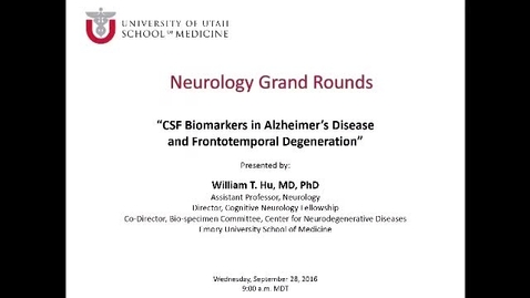 Thumbnail for CSF Biomarkers in Alzheimer's Disease and Frontotemporal Degeneration