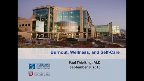 Thumbnail for Burnout, wellness &amp; self-care