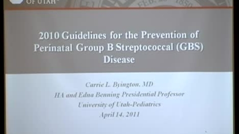 Thumbnail for 2010 Guidelines for the Prevention of Perinatal Group B Streptococcal (GBS) Disease
