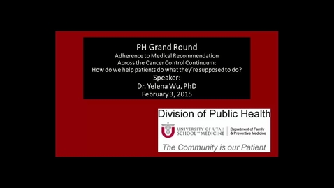 Thumbnail for Adherence to Medical Recommendation Across the Cancer Control Continuum