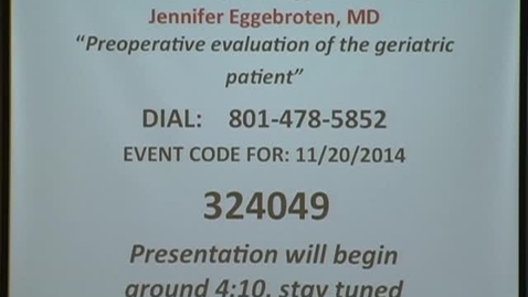 Thumbnail for Geriatric pre-operative evaluation