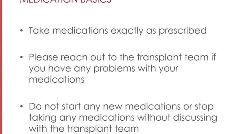 Thumbnail for Overview of Transplant Medications