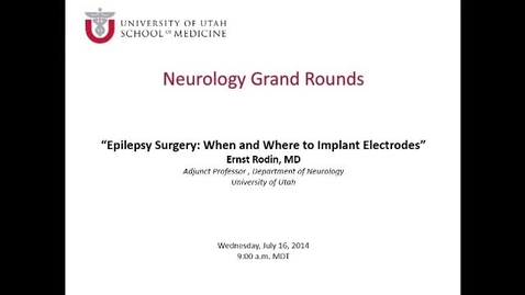 Thumbnail for Epilepsy Surgery: When and Where to Implant Electrodes