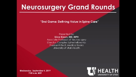 Thumbnail for entry End Game: Defining Value in Spine Care