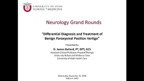 Thumbnail for Differential Diagnosis and Treatment of Benign Paroxysmal Position Vertigo