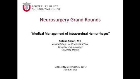 Thumbnail for Neurosurgery Grand Rounds 12-21-2016