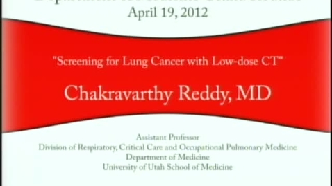 Thumbnail for entry Screening for Lung Cancer with Low-dose CT