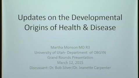 Thumbnail for Updates on the developmental origins of health &amp; disease
