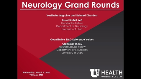 Thumbnail for Vestibular Migraine and Related Disorders / Quantitative EMG Reference Values