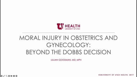 Thumbnail for Moral injury in obstetrics &amp; gynecology: Beyond the DOBBS decision