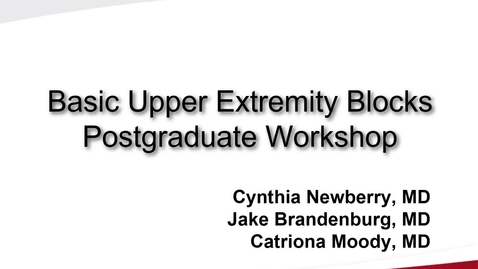 Thumbnail for Basic Upper Extremity Blocks