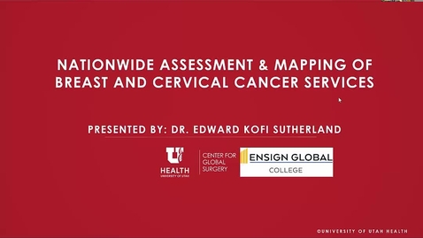 Thumbnail for entry Nationwide Assessment &amp; Mapping of Breast &amp; Cervical Cancer Services