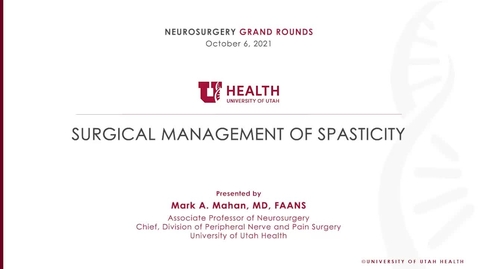 Thumbnail for Surgical Management of Spasticity