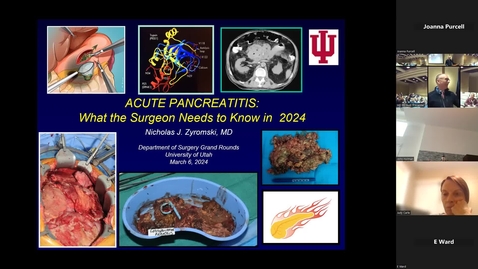 Thumbnail for entry 3-6-2024 &quot;Acute Pancreatitis: What Should the Surgeon Know in 2024&quot;