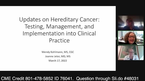 Thumbnail for Updates on Hereditary Cancer Testing, Management, and Implementation into Clinical Practice
