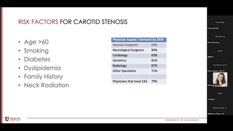 Thumbnail for 03.05.2024 &quot;Innovation in Carotid Surgery&quot; Presented by Cali Johnson, MD, EdD