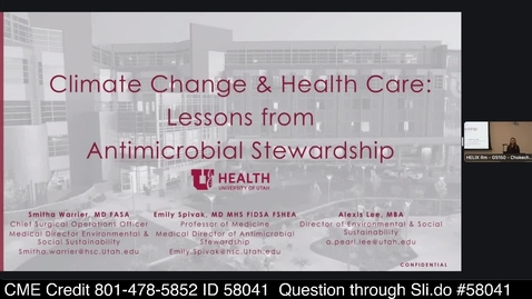 Thumbnail for Climate Change &amp; Health Care: Lessons from Antimicrobial Stewardship