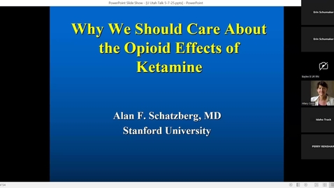 Thumbnail for &quot;Why We Should Care About the Opioid Properties of Ketamine&quot; presented by Alan F. Schatzberg,MD (05/07/25)