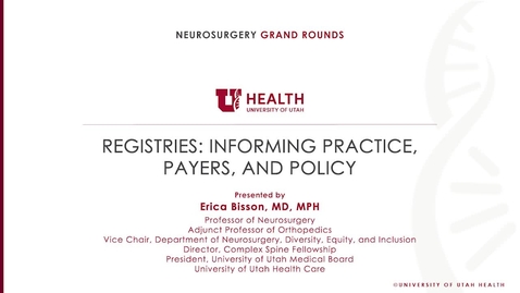 Thumbnail for entry Registries: Informing Practice, Payers, and Policy