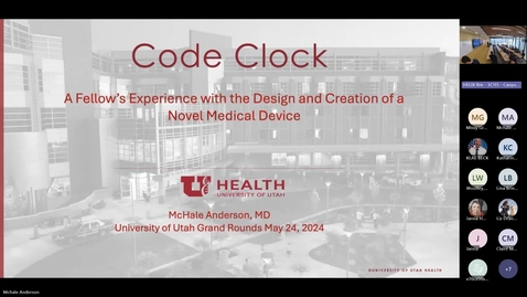 Thumbnail for Code Clock: A fellow's experience w/ the design &amp; creation of a Novel Medical Device