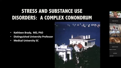 Thumbnail for "The Relationship Between Stress and Substance Use Disorders" presented by Kathleen Brady, MD, PhD