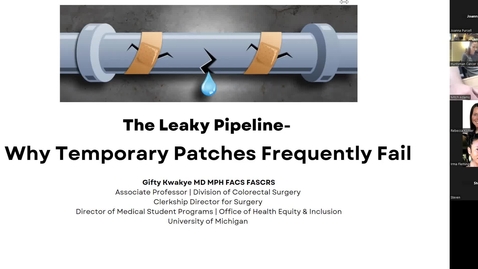 Thumbnail for 4-26-2023 &quot;The Leaky Pipeline- Why Temporary Patches Frequently Fail&quot;