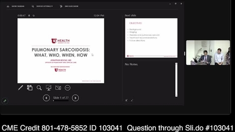 Thumbnail for Pulmonary Sarcoidosis – What, Who, When, How - Cardiac Sarcoidosis: Lessons Learned