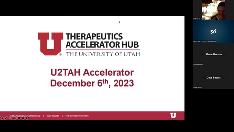 Thumbnail for entry Accelerating drug discovery &amp; development w/ the University of Utah therapeutics accelerator hub (U2TAH)