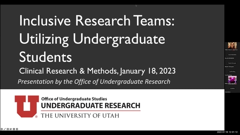 Thumbnail for entry Inclusive research teams: Utilizing undergraduate students