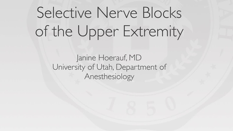 Thumbnail for Selective nerve blocks of the upper extremity