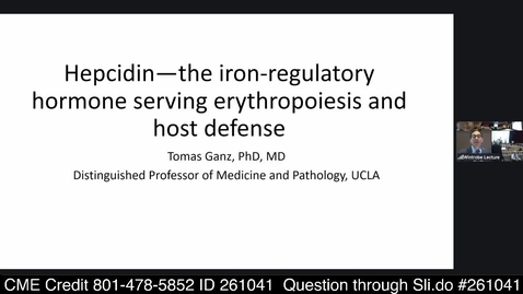 Thumbnail for Hepcidin, the Iron-Regulatory Hormone Serving Erythropoiesis and Host Defense