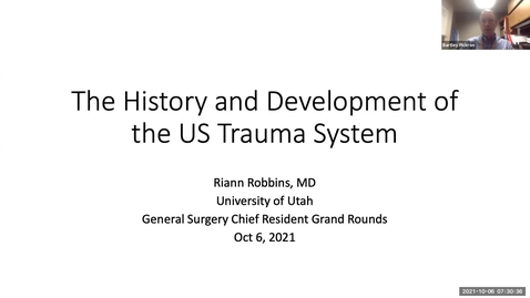 Thumbnail for 10/6/2021 The History and Development of the US Trauma System