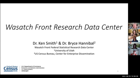 Thumbnail for entry Research opportunities with big federal data through the wasatch front research data center