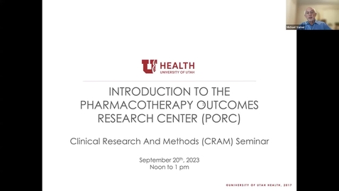 Thumbnail for entry Introduction to the pharmacotherapy outcomes research center (PORC)