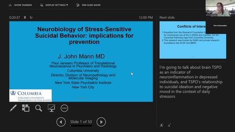 Thumbnail for &quot;Neurobiology of Stress-Sensitive Suicidal Behavior&quot; presented by J. John Mann, MD (03/05/25)