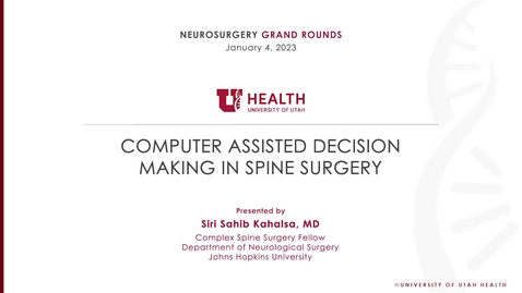 Thumbnail for Computer Assisted Decision  Making in Spine Surgery