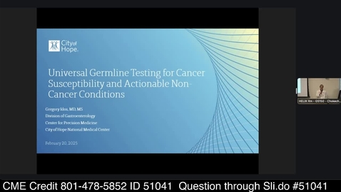 Thumbnail for Universal Germline Testing for Cancer Susceptibility and Actionable Noncancer Disorders