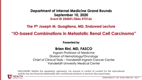 Thumbnail for IO-BASED COMBINATIONS IN METASTATIC RENAL CELL CARCINOMA